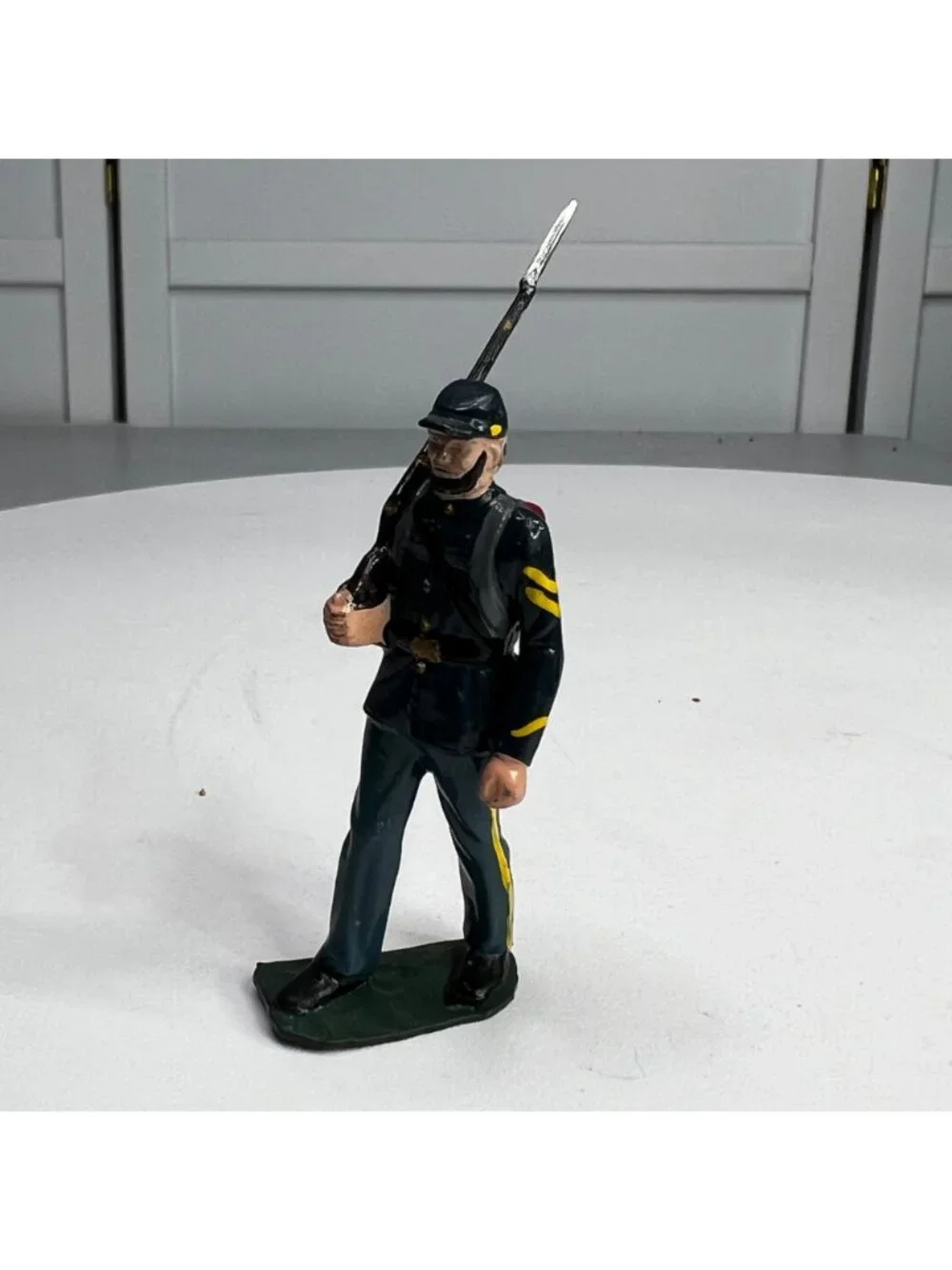 Vintage Union Toy Soldier Figurine in Marching Pose - Possibly Marx Reissue?